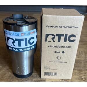 RTIC 20 oz Stainless Steel Tumbler Hot/Cold Double Wall Vacuum Insulated NEW